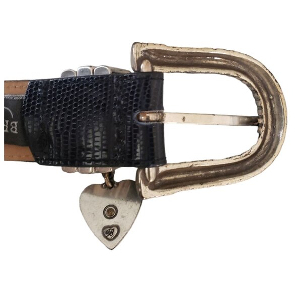 Brighton Vintage Black and Silver Tone Ladies Belt L 40" - Picture 7 of 12